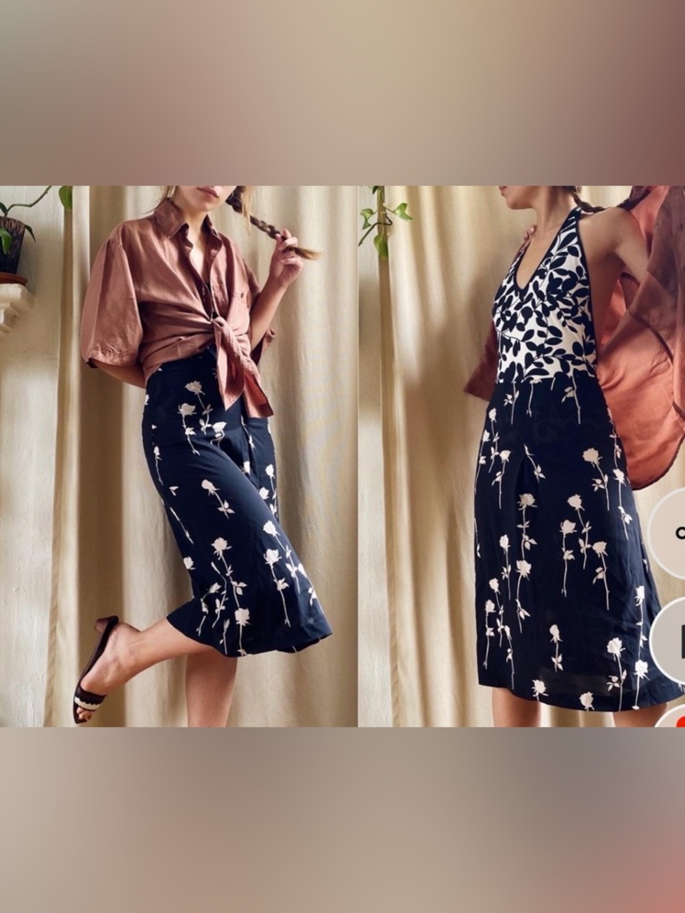 Dolce & Gabbana Black Sheer Floral Midi Skirt with White Print XS/S